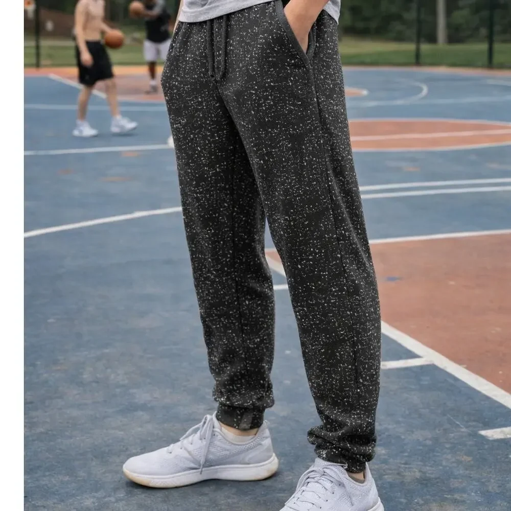 Rewash boy men jogger sweatpants size Small black speckle pants drawstring